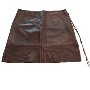 Banana Republic Brown Leather Lined Mini Skirt NWOT